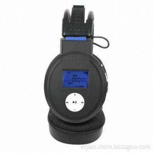 Wireless memory card headphone with LCD display